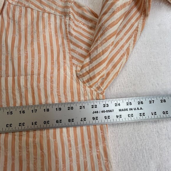Tommy Bahama Mens Striped Long-Sleeve Button-Down Shirt Medium Peach Silk Blend - Picture 6 of 7